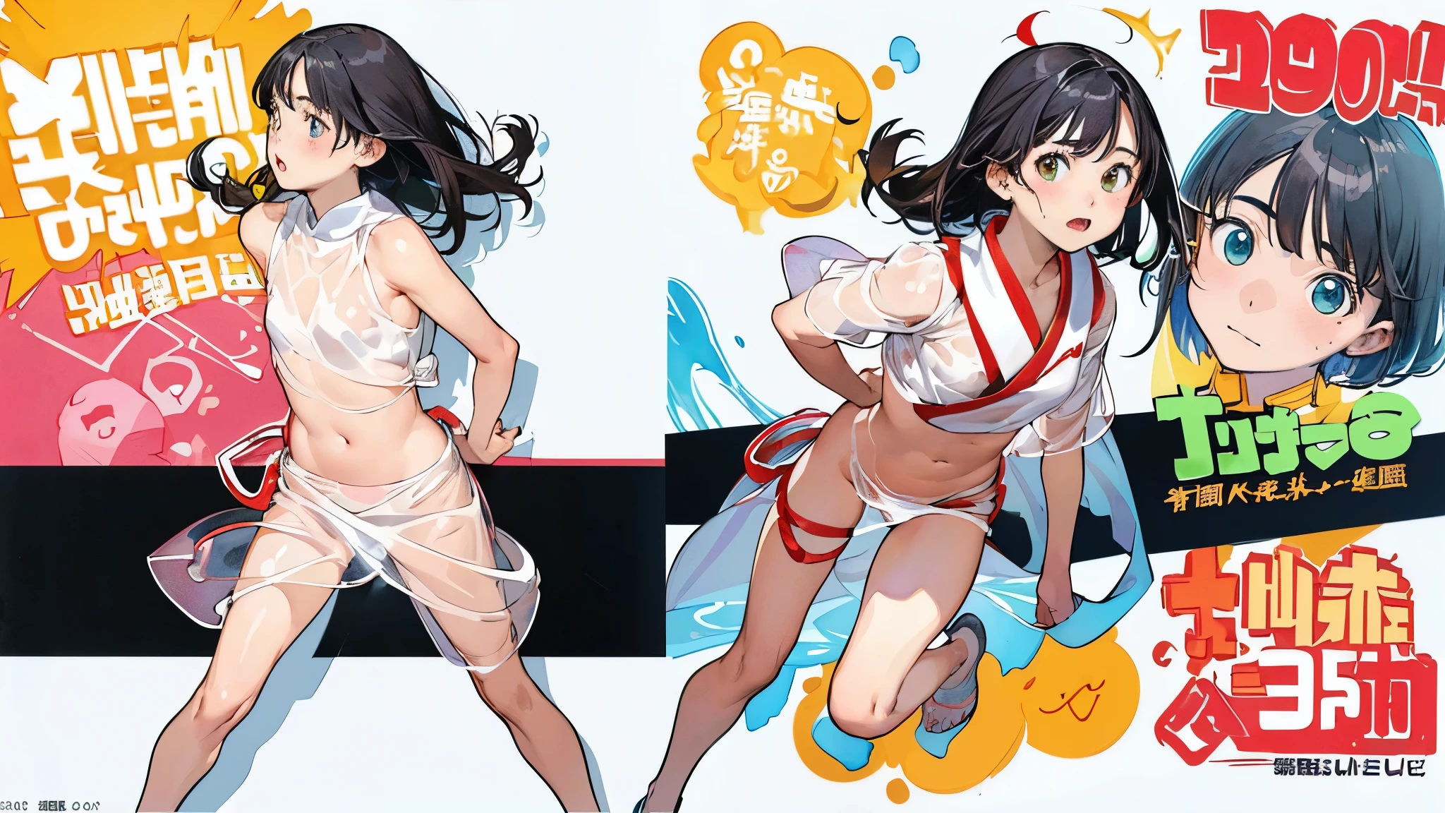 Wearing a bikini、Wearing a hat and a sword,Wearing headphones, (masterpiece, best quality) detailed,silver accessories , Blonde ,elegant, Pointed ears ,Chinese element pattern,Wear a white shirt,Navel exposed,Barefoot