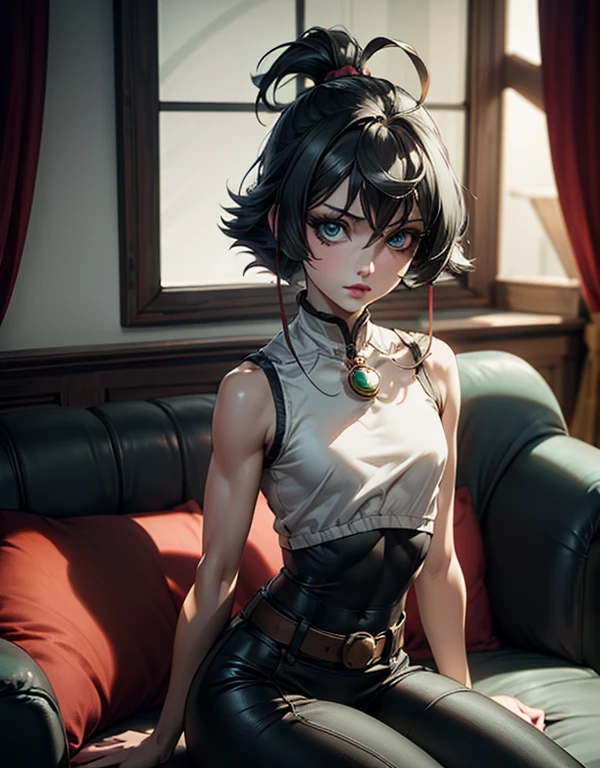 8k、On all fours alone,16 year old big breasted beauty,Super Beauty(Like the real thing),Iris,super beautiful teenager,Black short bob hair,黒と赤のSexy Exterior,Black trousers,Golden decoration,Demon Slayer: Androgynous Beauty,A wonderful work of art、Wind effects:1.9、Cloud Effect:1.2、Full Rendering,Unreal Engine、Ultra-high resolution,super 超Realistic Skin,Ultra-precise hand-crafted detailing,smile,Photorealistic RAW photos of the highest quality。Backlight, Cinema Lighting, Film Grain, 50mm lens, Nikon D850,Realistic Skin,Fantasy art,Character Art,Ultra-high resolution,Muscular and slim body,Muscular and lean lower body,Precise facial details,What&#39;s left behind,Perfect hands,Cool sexy beauty,landscape,Extremely ripped abs,Muscular Beauty,Very large breasts,Sexy Exterior,Wide open chest,Body balance,smile,Makeup,Accentuate your cleavage,Dynamic fighting pose,
