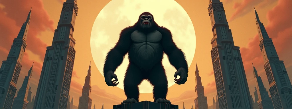 King Kong climbing the tower, mega detailed, hyper realistic, in hd, 8k