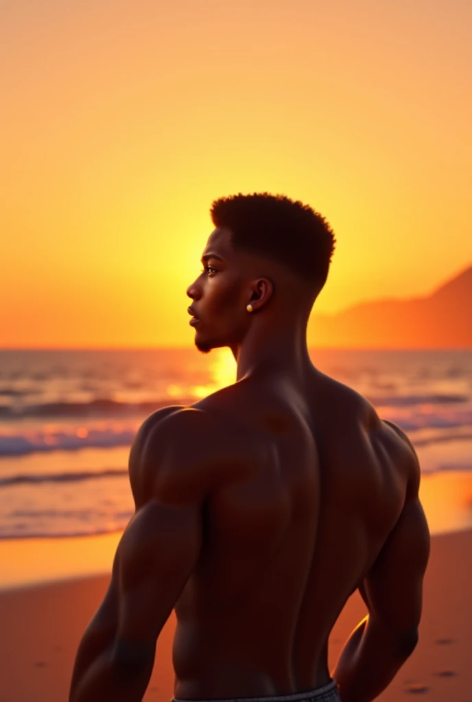 Young, naked black man 