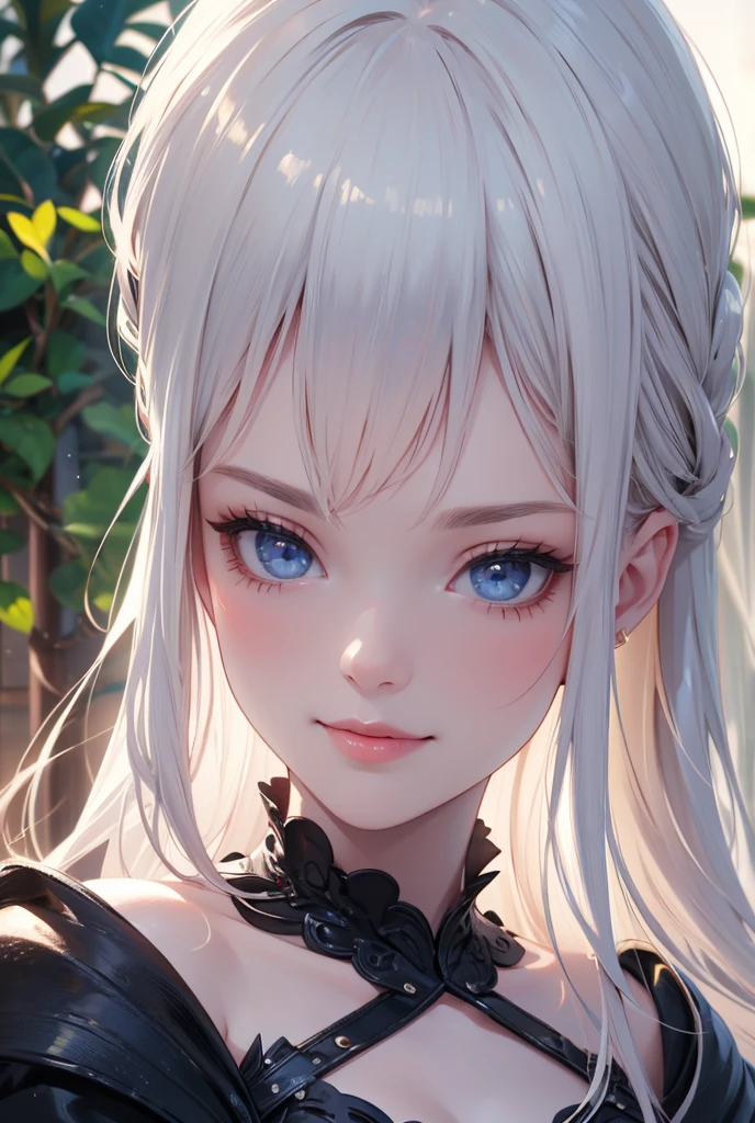 one person１８Beautiful woman of age、Moisturizing and beautiful eyes、ciri、picture、oval jaw、delicate features、beautiful expression、beautiful blonde hair、long bangs、long ponytail、Blue eyes with a beautiful glow、LDS Art,Fashion model 25 years old、[[[[Close-up]]]]、[[[[chest]]]]、[[[[head]]]]、[[[[shoulder]]]]、perfect eyes、Perfect iris、perfect lips、perfect teeth、perfect skin、soft front light、glow、HDR、(calm color 1.2)