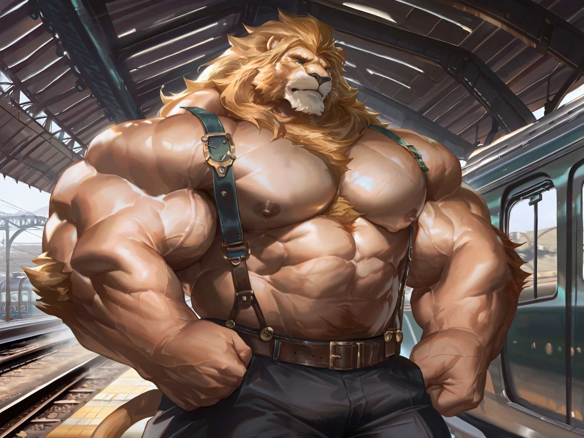 masterpiece,dragon, ,There is a pair of beautiful dragon horns, Dragon scales,1 tail, muscular, OK, shorts only　Full body rubber suit　8 strong abdominal muscles　Amazing arm muscles　nice　all　　Take off your pants　Can see the hips　Muscular arm