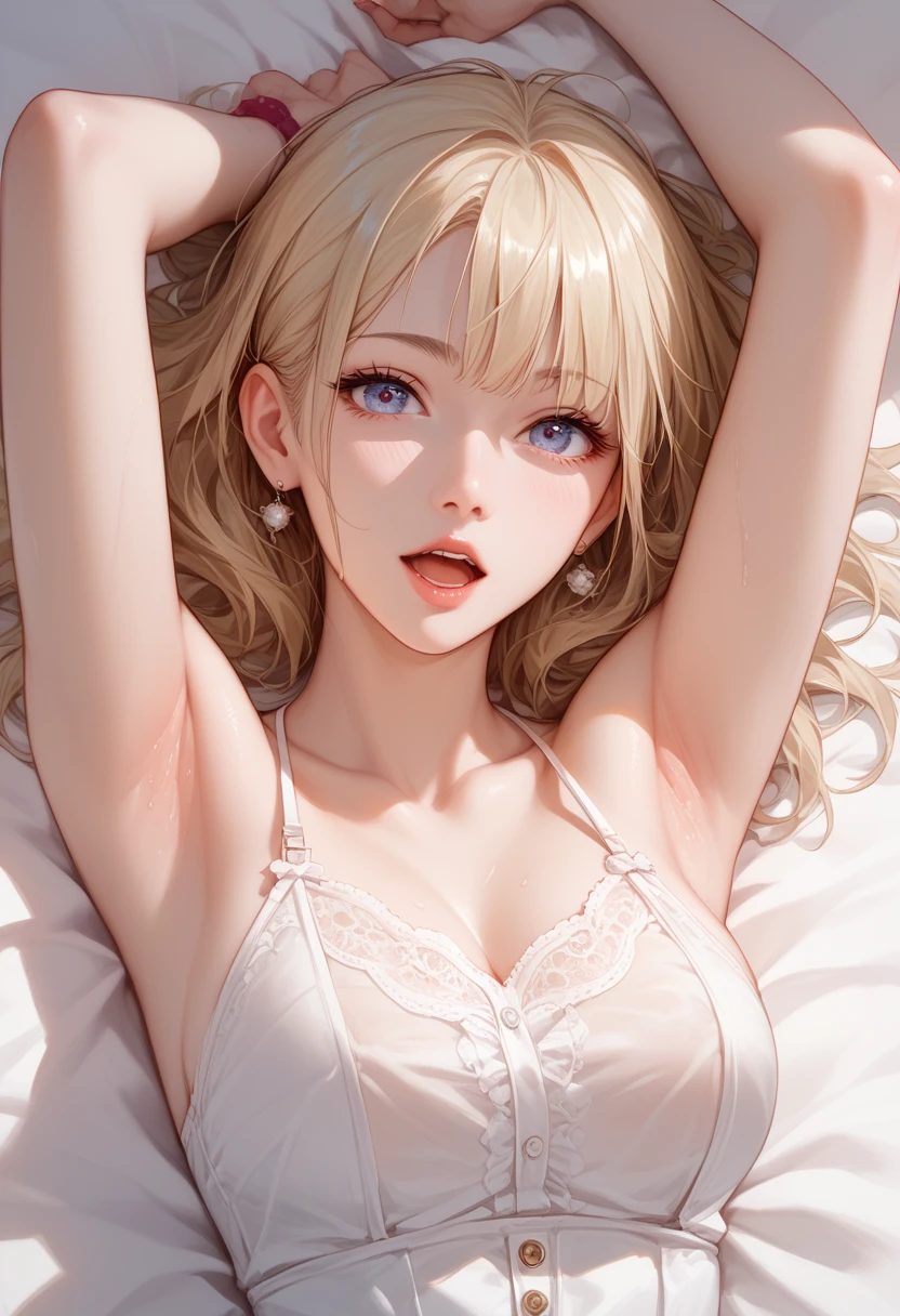 Best Quality,High resolution,8K,finelity detailed background,Masterpiece:1.2),beautiful girl,Shiny khaki hair,Khaki Eyes,Gentle look,A refreshing look,smile,Best quality,Best Quality,Aesthetic and aesthetic:1.2,Best details((Super detailed))(High-definition CG illustrations),Upper Body, Grey underwear,(black intricate lace),Slender body,morning,sunlight,Bedroom,On the bed,smile,blush,cute,Scrounge,Looking up,Being spoiled,super model,wariza,shoot from,below