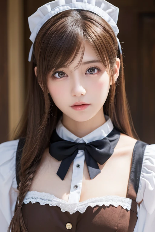 Beautiful white and shining skin、Chestnut hair that changes depending on the light、long bangs between the eyes that obstruct vision、cheek gloss highlight、Sexy and very beautiful lovely gorgeous face、the most beautiful face in the world、short bob、smooth straight hair、medium breasts、beautiful breasts、cleavage、big and bright eyes、beautiful bangs、Beautiful and beautiful woman、small face beauty、golden ratio、natural smile、high heels、Cute bunny ears hair accessory 、white choker and black bow tie、white cuffs、Bunny girl、