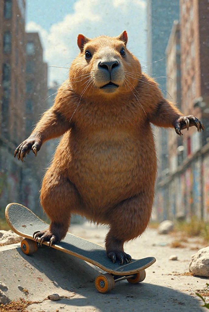 Do a skater REALISTIC CAPYBARA