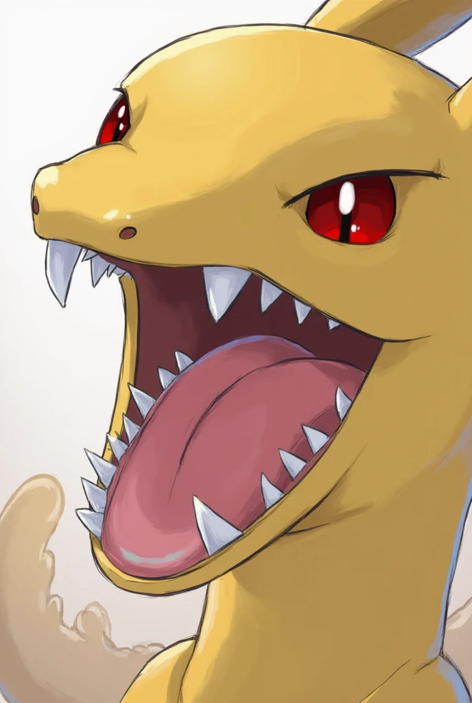 Solo, score_9,score_8_up score_7_up, source_furry, anthro, Yoshi, male, green Yoshi, sitting, on a bed, (high angle shot:1), close up, close up on face, open mouth, tongue out, (extreme close up focus on mouth:1.1), focus on mouth, tongue, uvula, macro shot, looking up at viewer, looking upwards at viewer,