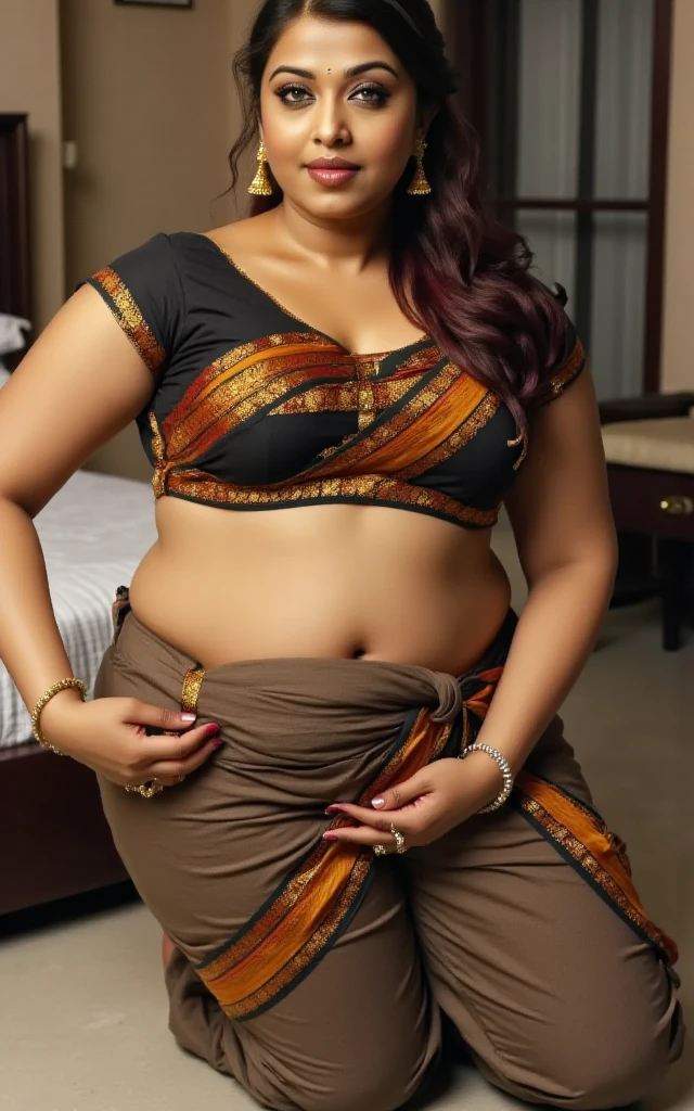 Indian married woman, looking like natasha nice, full body  shot, Big chubby aunty, milf, c,  40 years old gorgeous mature lady, pervert demoness, demoness of lust, curvy, black lips, horny face, extremely gorgeous, thick figure, heavy physique, voluptuous, curvy, sexy figure, wearing indian ornament, glowing eyes, minimal details, givenchy, photoreal, 200mm, hd, f/ 2.0, highly detailed, surreal, sexy beauty woman, sexy bold sequin Saree with strapless indian blouse ,, drop dead, in the style of red and blue, (intricate details, hyperdetailed:1.15) (skin texture:1.2), dark Moody tone, cinematic lighting, haunted place in background, hot Amma, hot aunty, hot bhabi, hot Chachi, heavy figure, fleshy figure, heavy and big breast, spicy hot woman, thick belly, showing her sweaty armpits