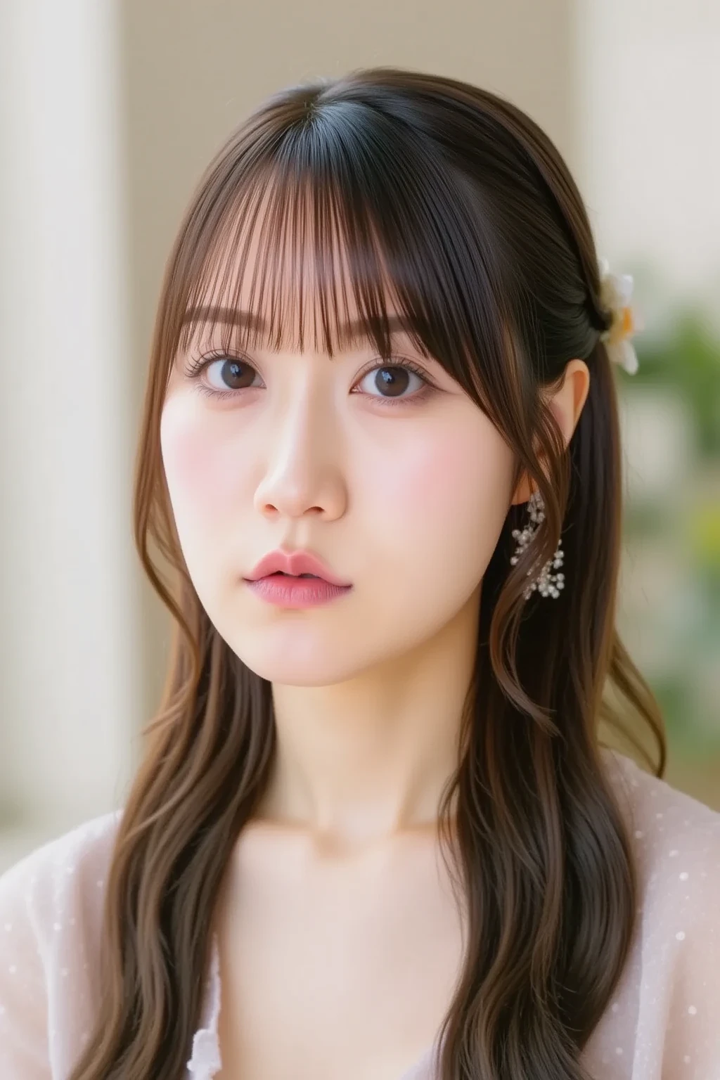 1girl in、(Super beauty)、Long brown wavy hair、(Heartbreak Travel)、(Tears:1.4)、Tokyo Station in the Rain、(beauitful face)、Shallow depth of field