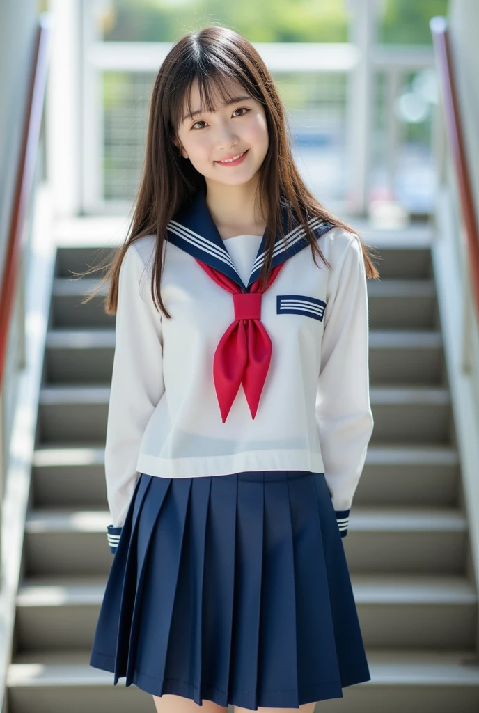 high school student　Sailor suit　spring