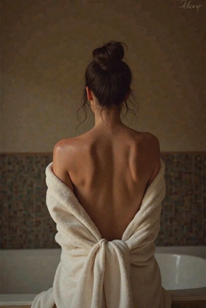 Ronda Rousey, nude, short wet hair, from behind