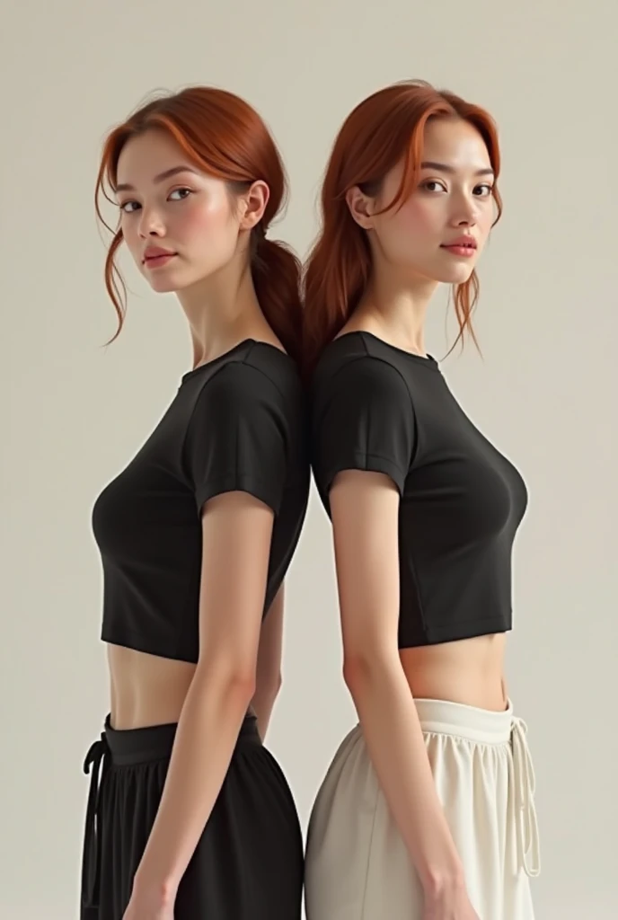 2 girls in the piano room, Navy blue short-sleeved shirt,Navy Long Trackpant,Sweatpants, Sweatpantsขายาว