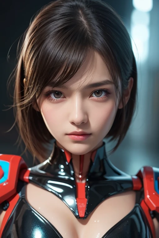 solo, super fine photo, realistic half body portrait Unreal Engine 5 8K UHD of beautiful girl, bob hair style, black metallic color scheme Metroid suit, best quality, masterpiece, official art, unified 8k wallpaper, super detailed, sharp focus, dynamic pose, body parts