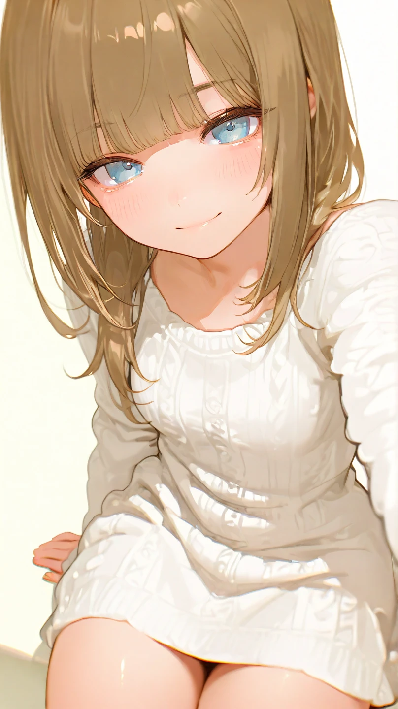 Cute girl, 18 years old, tight pyjamas, smiling, tired