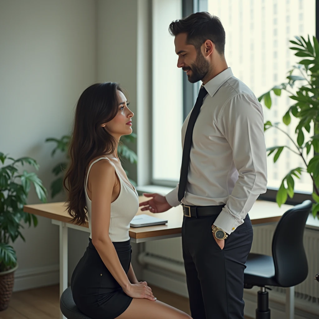 Loving couple in office