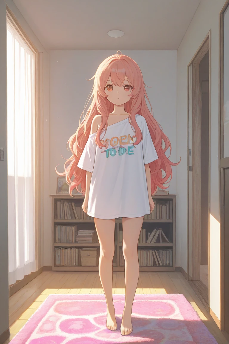 Make a Slender Cute Voluminous Girl In A Gym Storage Room With White Anime-Like Hair