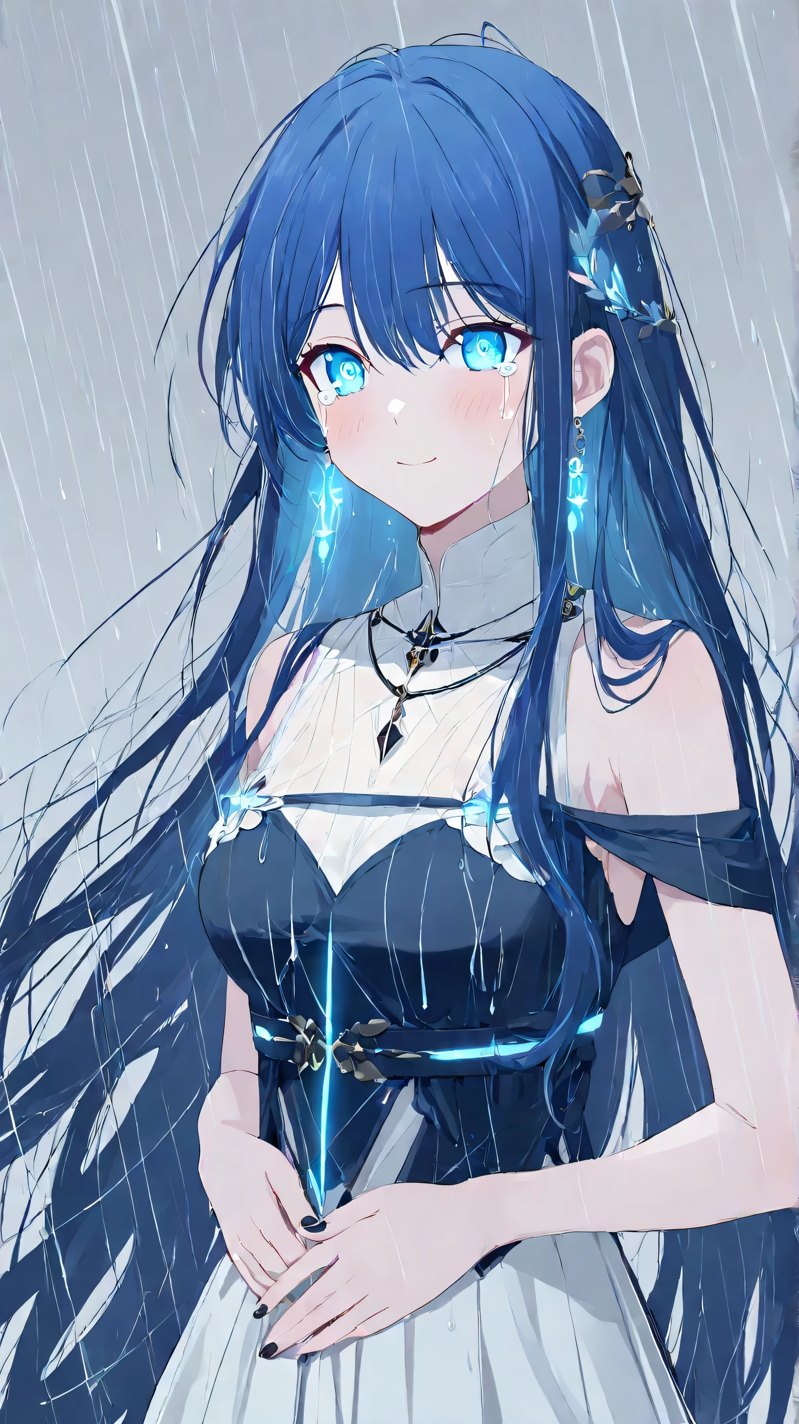 anime girl with blue eyes and long hair with a blue stream, nightcore, anime style 4 k, best anime 4k konachan wallpaper, anime visuals, blue shining eyes, anime art wallpaper 4 k, anime art wallpaper 4k, anime wallpaper 4k, anime wallpaper 4 k, 4k anime wallpaper, black anime pupils in her eyes --auto --s2