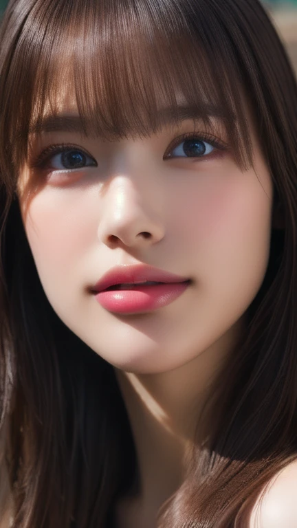 (hig彼st quality、8k、32k、masterpiece)、(Realistic)、(Realistic:1.2)、(High resolution)、Very detailed、Very beautiful face and eyes、1 girl、Delicate body、(hig彼st quality、Attention to detail、Rich skin detail)、(hig彼st quality、8k、Oil paints:1.2)、Very detailed、(Realistic、Realistic:1.37)、Bright colors, (high school girl:1.6, Sailor suit), short hair, Blunt bangs