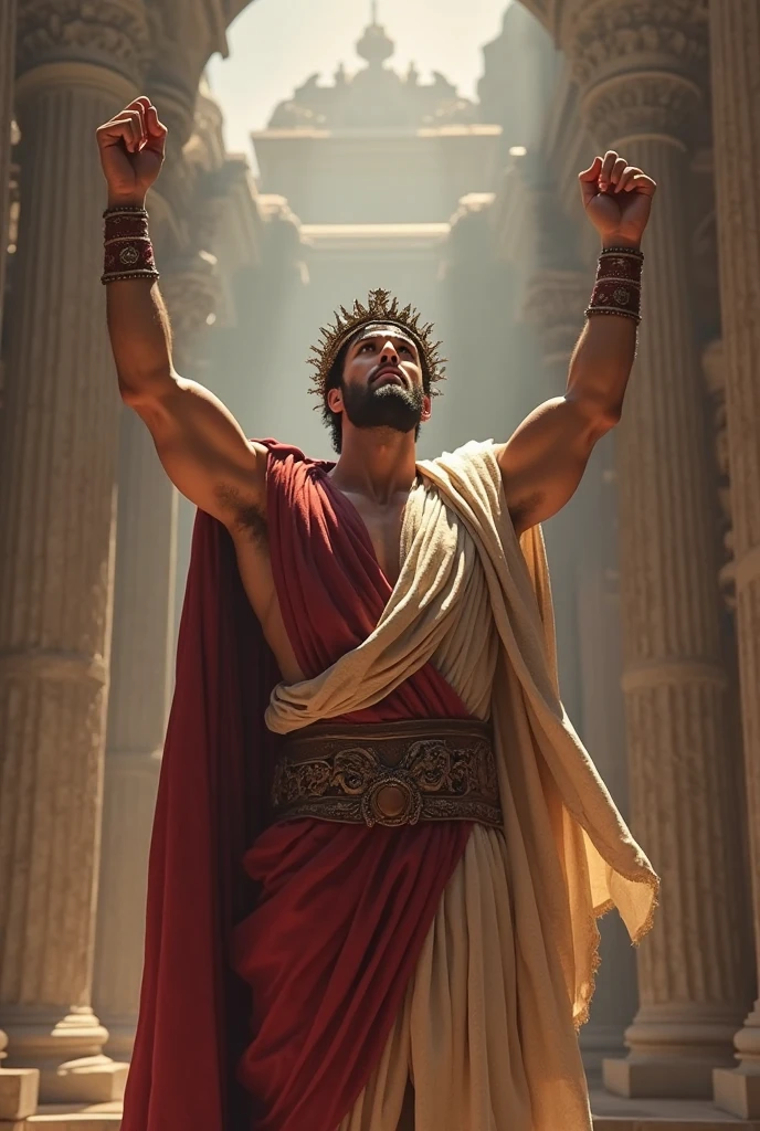 create an epic 4k image of the people of israel worshiping false gods