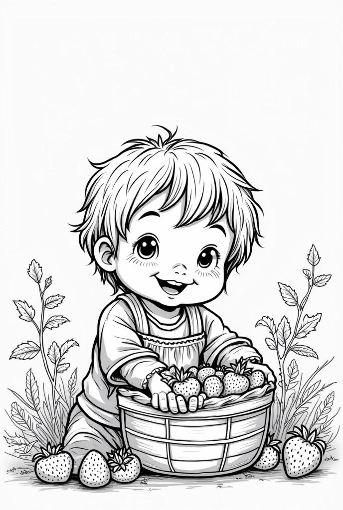 line art of a sucking a pacifier for coloring book