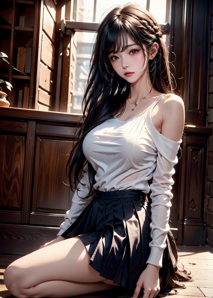 ((最high quality, 8K, masterpiece: 1.3, Ultra HD, high quality, 最high quality, High resolution, realism)) 、22-year-old Caucasian female、Hair color is reddish、hair is wavy、Eye color: blue、long hair、slender、smile、slenderだが均整の取れた細マッチョな身体、Wearing accessories on your wrist、put anklet on ankle、Wearing red nail polish、I have a peticure、choker neck((choker neck))is wearing a top of、She's wearing a low-rise micro miniskirt.、wearing stiletto heels、smile、Pastel green background、sexy pose、smile
