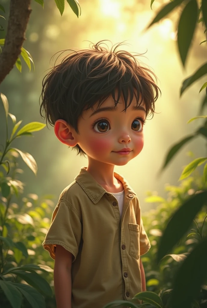 Beautiful boy in Jurassic park that's boy's name in t-shirt with text "Basith BSA"