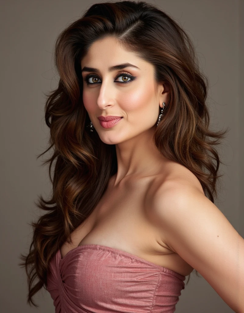 Hires photo of Kareena Kapoor khan , realistic red lips, slim, cute face,  black eyes, nude,cleavage, navel, uncensored,  (cinematic:1.3), intricate details, (ArtStation:1.2), high resolution ,4K