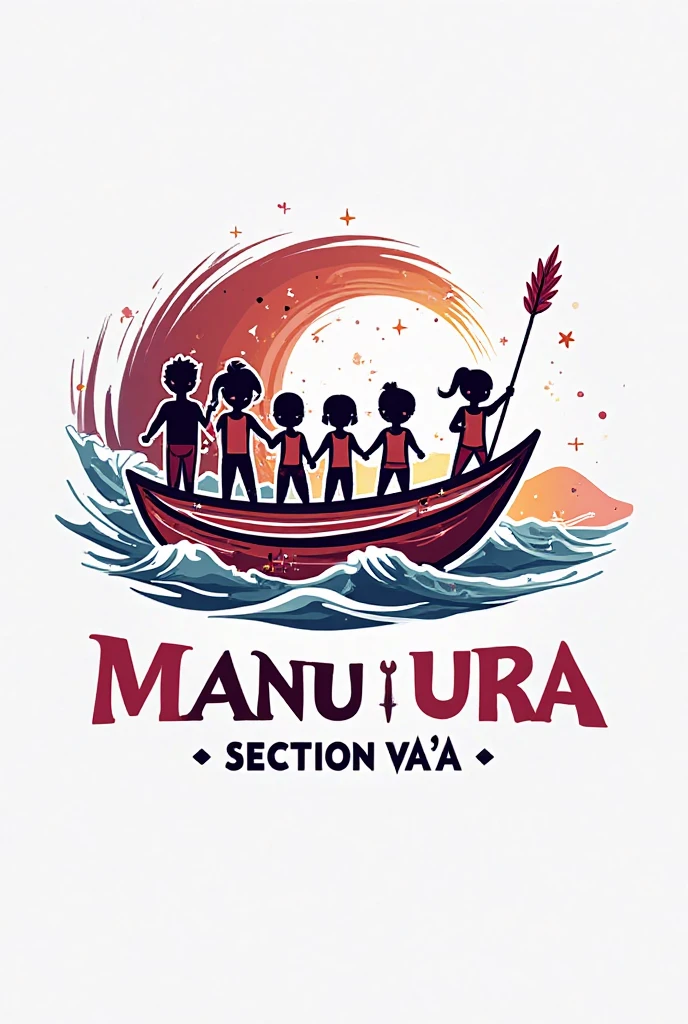 "Un logo vectoriel professionnel et stylisé représentant une pirogue polynésienne traditionnelle (va’a) naviguant avec force et harmonie. À bord, une famille polynésienne dynamique : six enfants sportifs (deux filles et quatre garçons, âgés de 12 à ) pagayant avec énergie, encadrés par leurs parents placés de chaque côté de la pirogue, symbolisant le soutien et l’unité familiale. Une grande vague fluide et stylisée entoure l’ensemble, évoquant la puissance de l’océan et le mouvement du va’a.
Le design adopte un style moderne avec des influences polynésiennes, intégrant des motifs tribaux subtils dans la pirogue et la vague. La palette de couleurs principales est mauve, blanc et rouge, avec un contraste dynamique pour assurer une lisibilité optimale sur tous supports, y compris les T-shirts. Le nom du club, ‘AS MANU URA – Section Va'a’, est élégamment intégré sous le logo dans une typographie inspirée des motifs polynésiens, tout en restant lisible et percutant.
L’ensemble est conçu en haute résolution et en format vectoriel (SVG, AI, EPS), garantissant une adaptation parfaite à l’impression textile et aux supports numériques."