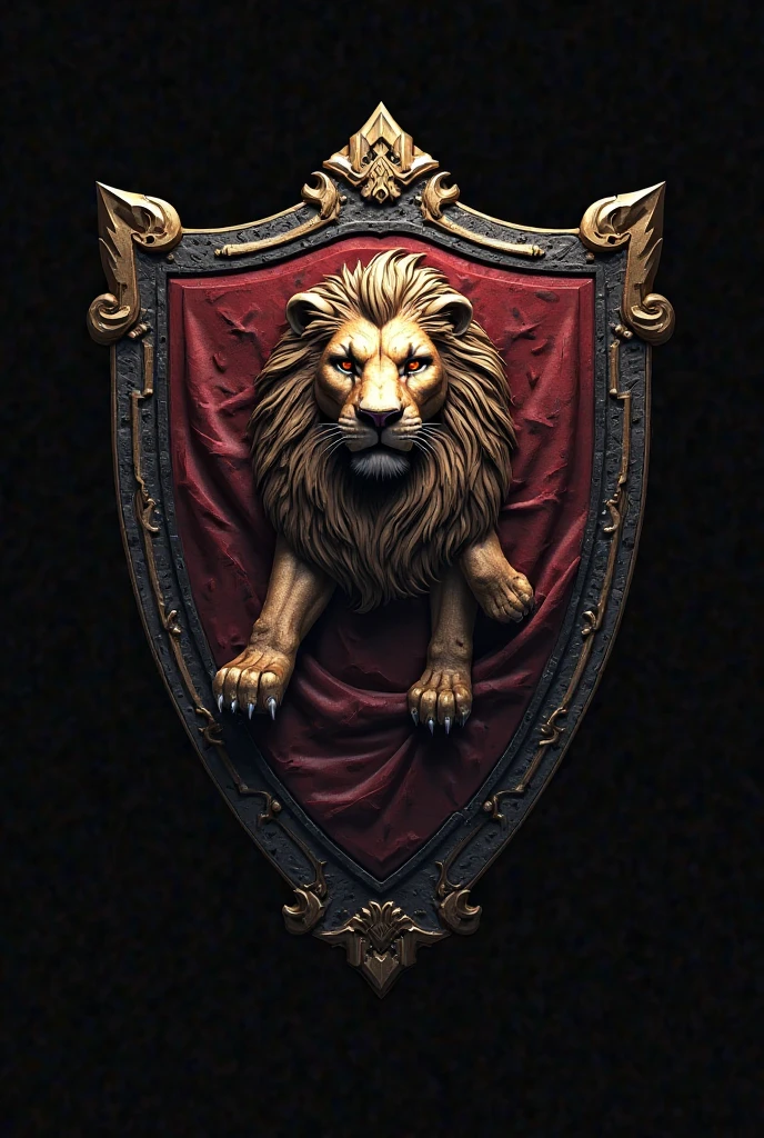 make a logo with shield and lion with dark emperor name