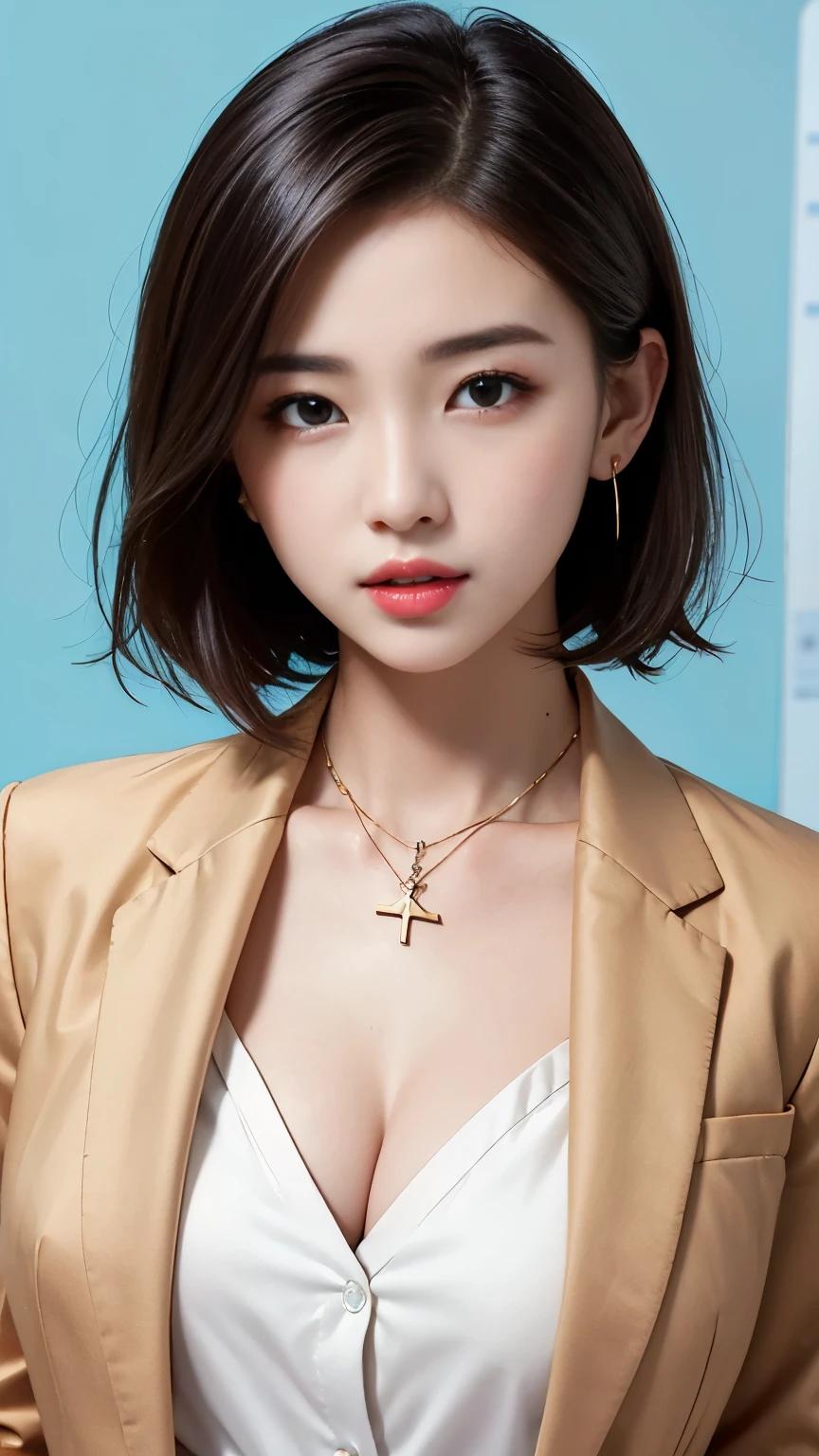 (photorealistic, 32k, RAW photo, best quality: 1.4), (masterpiece:1.3), (absurdres, attractive, ultra high resolution, ultra realistic, highly detailed, golden ratio, ultra detailed, super fucking beautiful detailed face), natural makeup, detailed cloth texture, detailed hair texture, beautiful detailed fullbody, Perfect female body, accurate, Anatomically correct, Highly detailed face and skin texture, (beautiful hands), (realistic skin), (beautiful pale skin:1.1), (large breasts, cleavage, upper breasts:1.5), (Perfect dynamic composition, looking at viewer:1.3),
BREAK,
realistic eyes, beautiful detailed eyes, symmetric eyes, Light Brown eyes, Double eyelids, Thin eyebrows, (Glossy lips:1.4), ((A face with waiting for a kiss, Seductive smile:1.2)), (blush:1.3),
BREAK,
((short hair, bob, Dark blonde hair, bangs:1.2)), (Kneeling pose:1.3), (night, church:1.3), (Cross Necklace, Navy Blue Velvet-Bikini:1.3)