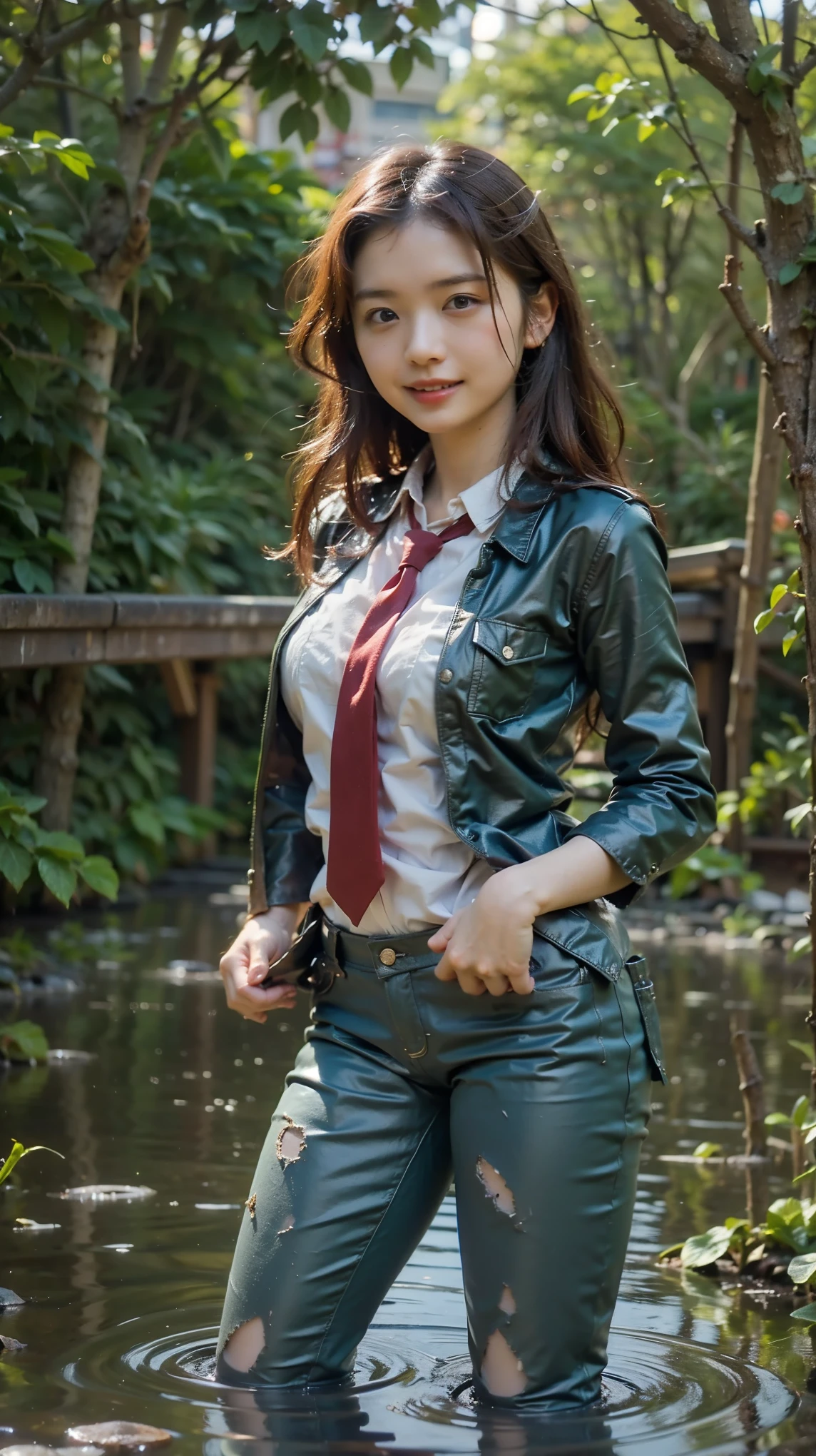 (Completely live action:1.37), (ultimate realistic textures:1.37), (masterpiece, best quality:1.2), (8k uhd, 16k, 32k, ultra high res), ultimate realistic skin, ultimate realistic photo, superrealism, (photorealistic:1.37), (RAW photo), extremely realistic, (ultimate realistic all details), (ultimate realistic all textures), ultimate realistic lighting, ultimate realistic shadow, (japanese girl:1.5), ((young face)), smiling, happy, ultimate realistic face, ultimate realistic skin, ultimate realistic eyes, ultimate realistic background, ultimate realistic detail up, kkw-ph1, ((ultimate intricate details, mechanical armor, glossy texture, metallic texture, Steel breastplate))