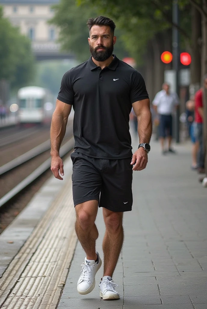 Cinematic angle, dynamic angle, from the side, running, Realistic, male focus, photograph, Realistic, RAW photo, cinematic angle, male_focus, solo, 1boy, flirtatious facial expression, pleading facial expression, full body and head, dg_DougXLPony 28yo 1boy <lora:dg_DougXLPony:0.8>, wearing glasses, excessive body hair, scruffy, average body, wearing a power rangers, mighty morphin power rangers,, athletic shorts, outdoors, nighttime, dark woods, 1990s \(style\), dark theme, low light,