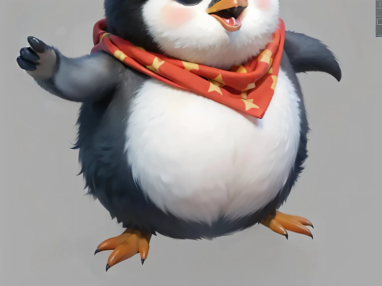penguin furry texture scarf texture foot nail texture detail HD
