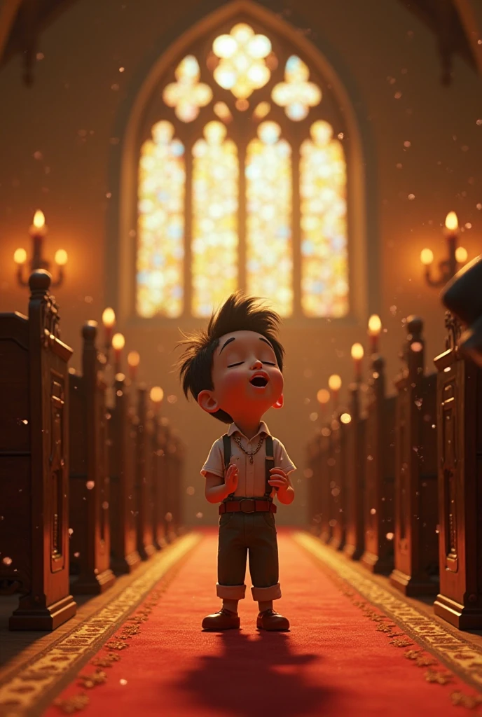 A Child Praying to Daddy in Heaven Disney Pixar Style 8k