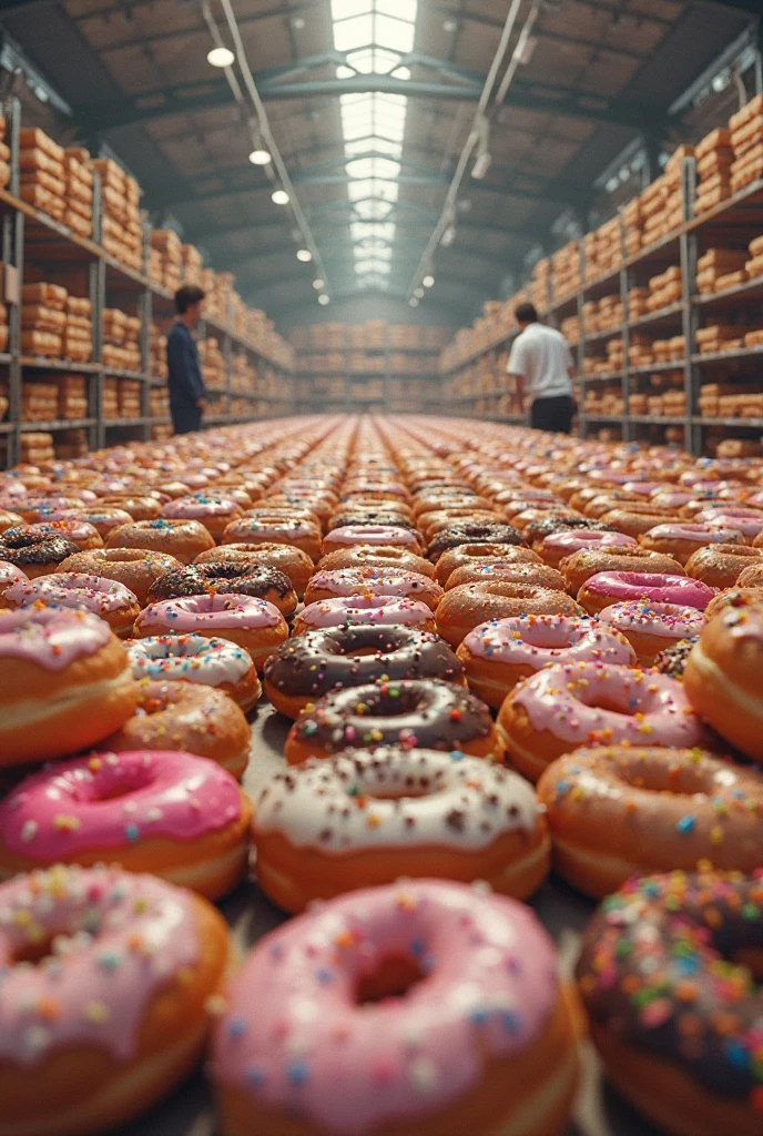 Cat steals the donut and a donut seller scolds her