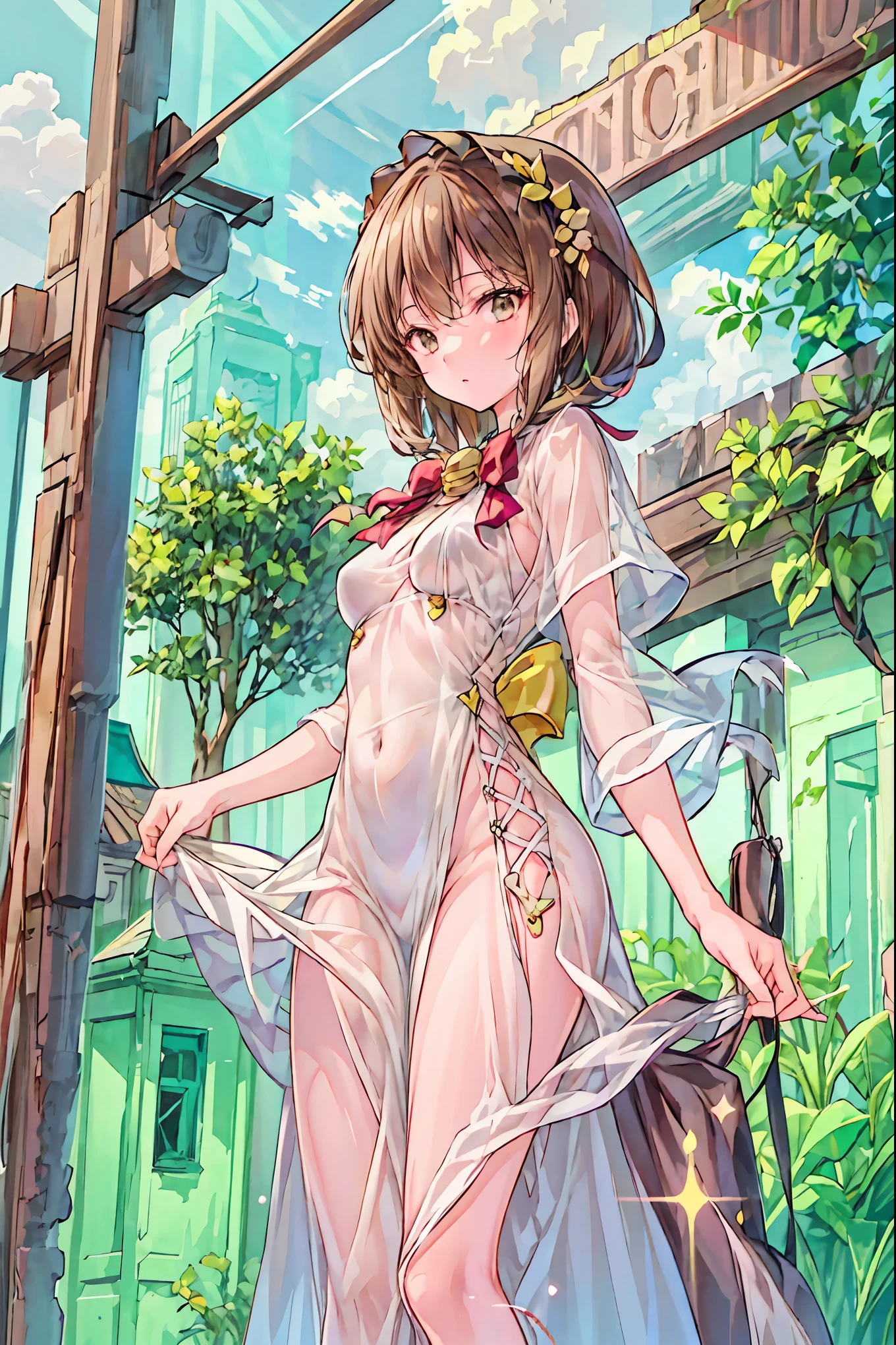(8k、RAW Photos、highest quality、nsfw、masterpiece:1.2)、(Real、Photorealistic:1.2)、(Ultra-high resolution)、(Super detailed)、Unbelievable absurdity、masterpiece、(Pee、Standing pee:1.5)、(Completely naked:1.5)、(Detailed facial features)、(Detailed shiny eyes)、(A stunningly beautiful 17-year-old girl:1.4)、Beautiful girl、(Completely naked、Wearing nothing、No attachment)、(Camel Toe、vulva:1.4)、(Full nudity:1.5)、Perfect golden ratio face、Perfect lighting、small but perfectly shaped breasts,、Small breasts、silky shiny hair、Pee soaked thighs、(Pink nipples)、Small, firm breasts、Non-sagging breasts、Nipples are close to the centerline of the body、There is no cleavage、Pee is running down my thighs、Straight Hair、smile、Thin pelvis、Thin legs、You can see the background between her legs.、legs are open、The sunlight is too bright on my face、Professional Lighting、strobe、The photo was taken using a reflector.、Glowing White Skin、Hands are at your sides or behind your back、background：noon、Green tree々is overgrown with、Rapids deep in the mountains、Very clear river water、There are lots of huge rocks、
