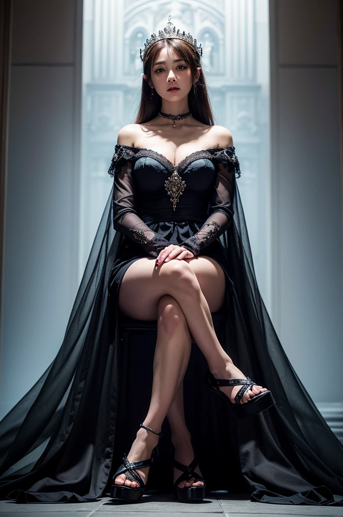 Seductive lady in gothic dress