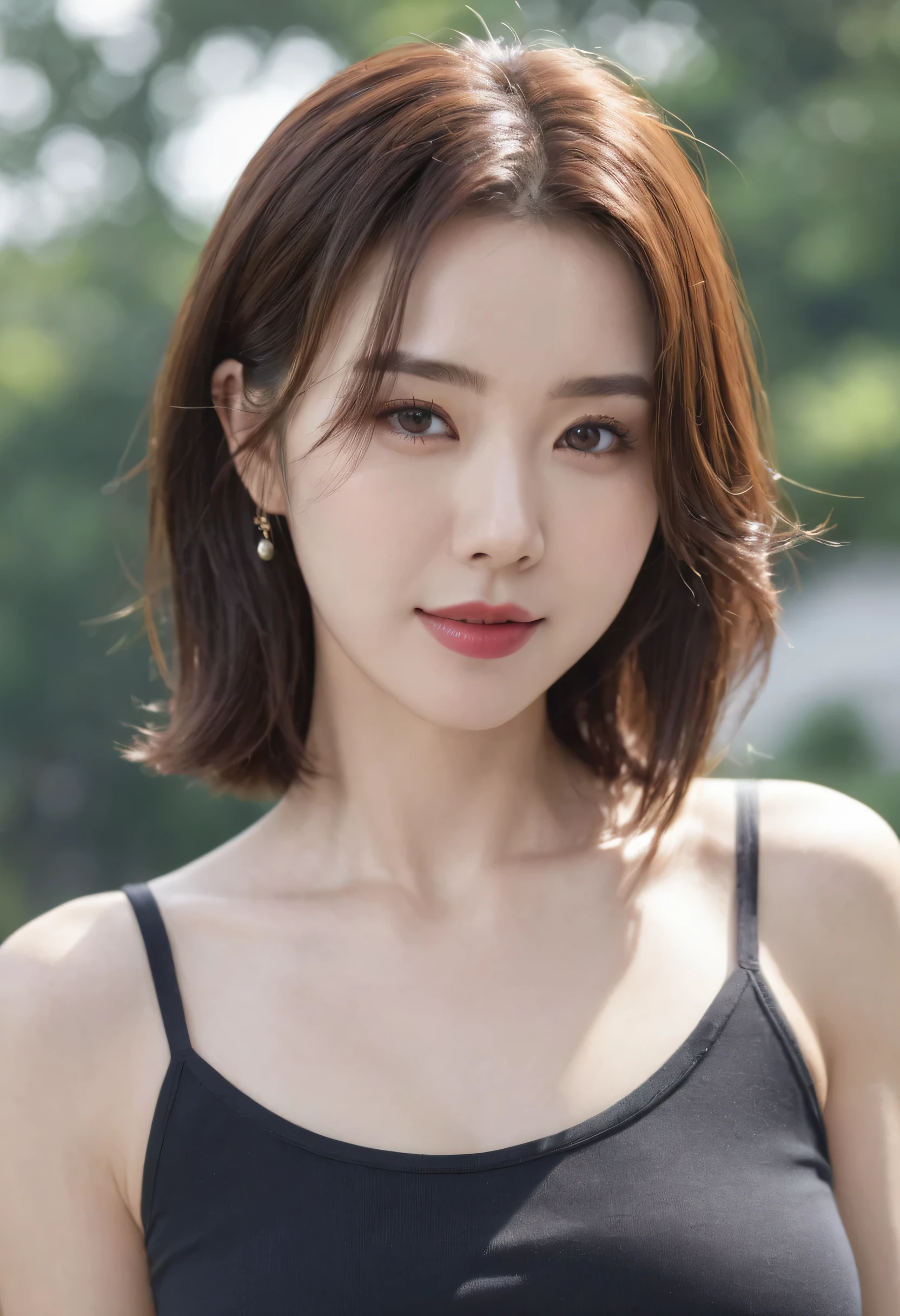 8k, Ultra-high resolution, highest quality, masterpiece, Surreal, photograph, 1 girl, (16 years old:1.3), pretty girl, Cute Face, Beautiful eyes in every detail, 細かくdetailedに,masterpiece,, One Girl:1.2, Japan Female Announcer, A woman in her fifties wearing a red bra top and a black skirt sitting on a bench,Bold Pose,Looking at the audience、beauty,Long neck、Laugh a little、Please close your mouth and laugh、(((Ideal body type))),A cup small breasts :2,、Portraiture:2、Perfect Anatomy、鮮明なdetailed、detailed、Surreal、Light and shadow,Strong light,Fashion magazine cover,Thin lips
