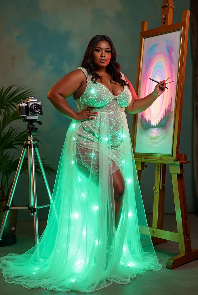A big fairy comes in my bedroom at night clear face wearing glowing frock