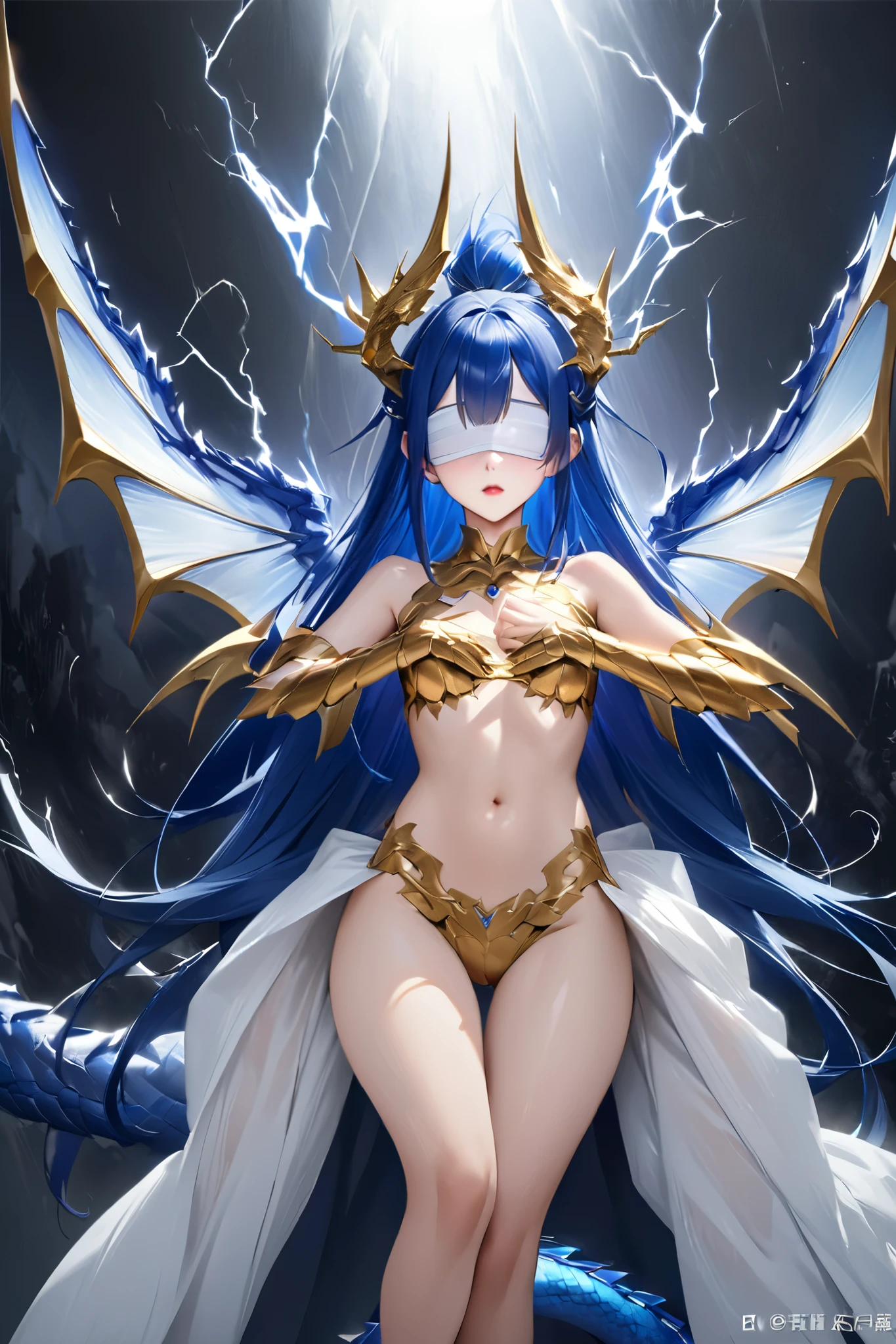 dragon among dragons,There are dragon horns on the head,blue hair,long legs,Wings on the back,peerless appearance,There are scales all over the body,Grapefruit,Scales wrap the body,huge ,exposed生殖器,exposed阴穴,exposed,girl