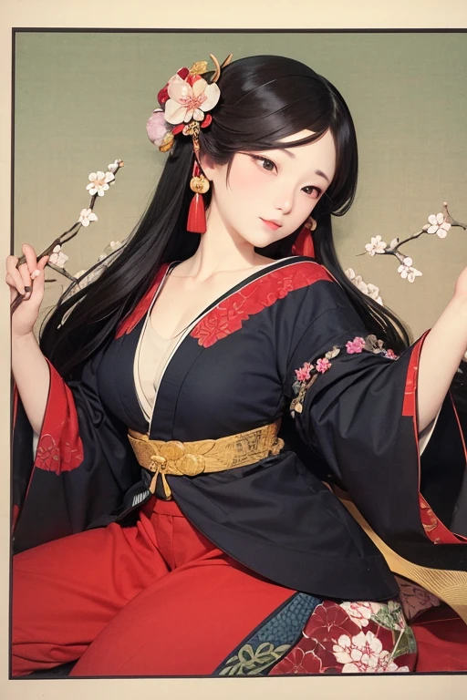 ((high-definition Chinese traditional ink image, hanfu)), eyes realistic sizing, drooping eyes, smiling, ((spread legs, standing and straddling to hit her crotch on a corner of the table for masturbation)), ((pubic hair, large areolas, orgasm, intense mating)), old fashion, open mouth, old temple,