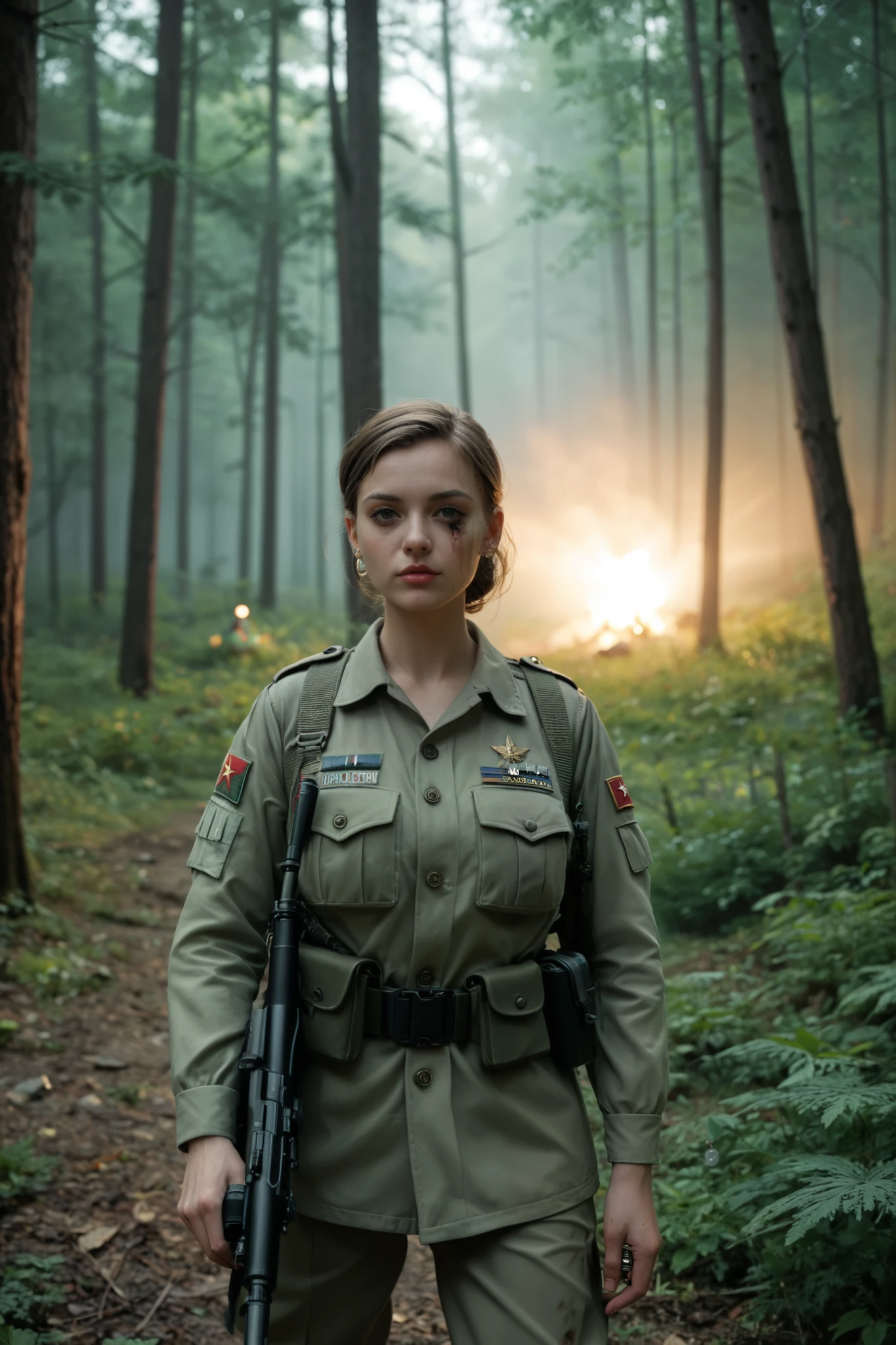A real life ghost of a real 20 year old soviet soldier girl Ana knows that i am injured.in the forest 