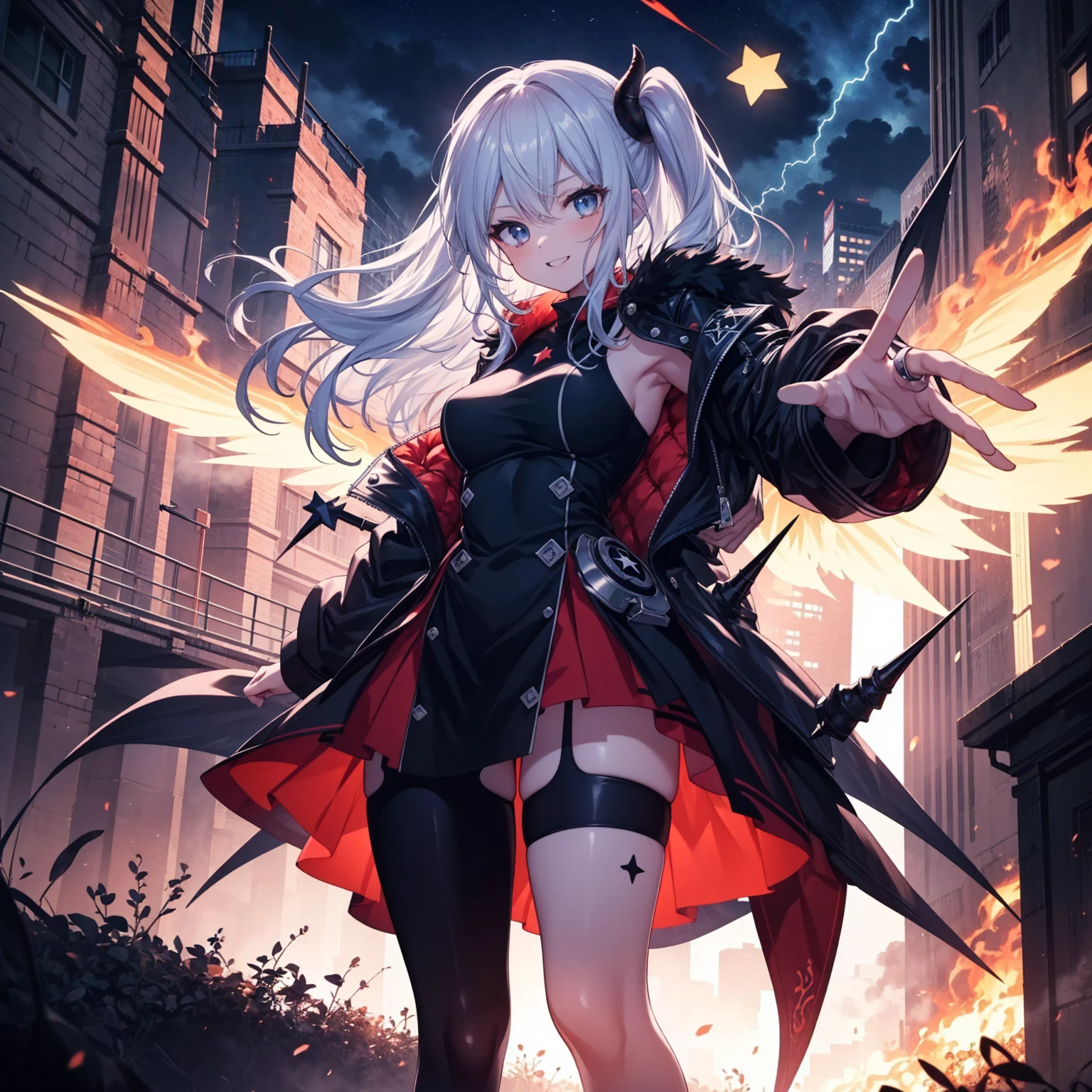 (Tabletop, Highest quality), (Perfect athletic body: 1.2), (Fine hair), Super Detailer, Anime Style, whole body, alone, Cyberpunk Karate Girl, blue eyes, Wearing a tattered cloak and a black skirt, Wearing long boots, Burnt mechanical limbs, giant limbs, a burning hole in my chest, Standing in the Wilderness, 8K high resolution, White Background, whole body, Fighting Pose, (（woman&#39;purple-black flame&#39;Fist of））Bullish appearance