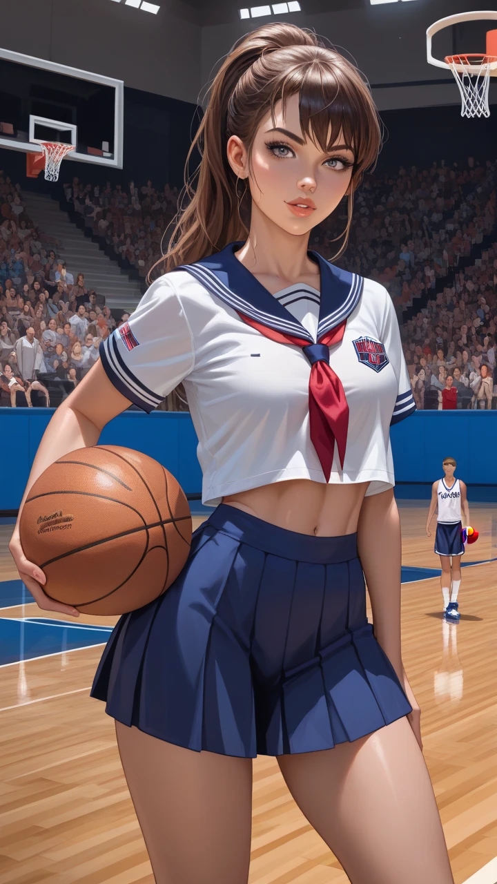 NSFW sailor Venus , NSFW bending over,(best quality,4k,8k,highres,masterpiece:1.2),ultra-detailed,(realistic,photorealistic,photo-realistic:1.37),beautiful detailed eyes,beautiful detailed lips,extremely detailed eyes and face,longeyelashes,toony style,fluffy fur,playful expression,athletic body,sporty outfit,curved silhouette,standing on a basketball court,looking over her shoulder,pink and white color palette,soft lighting,(Best Quality, Masterpiece),sexy, erotic, , elaborately designed various-pattern luxury panties, panties high definition images, draw minimal panties with super precision), , expressively presented tiny breasts, gorgeous face and eyes, face looks like Emilia Clarke and Sailor Venus, blushing , 8K, HD, Par Lee Jeffries Nikon D850 Film Stock Photographie 4 Kodak 400 Appareil photo F1.6 lentilles riches couleurs hyper réaliste texture réaliste éclairage dramatique unrealengine tendance sur artstation cinestill 800 tungstène, (Yeux d’or, Souriant:1.195)