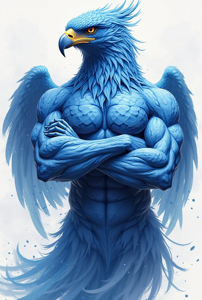 Blue Garuda out of breath