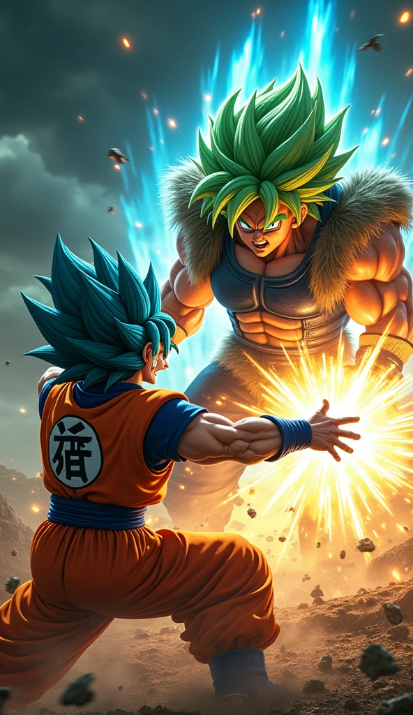 man with dark skin, long dark blue hair, square glasses, green eyes, wearing black pants, (dragon ball style:1.2), fighting in a mountain background, (best quality,4k,8k,highres,masterpiece:1.2),ultra-detailed,(realistic,photorealistic,photo-realistic:1.37),vibrant colors,dramatic lighting
