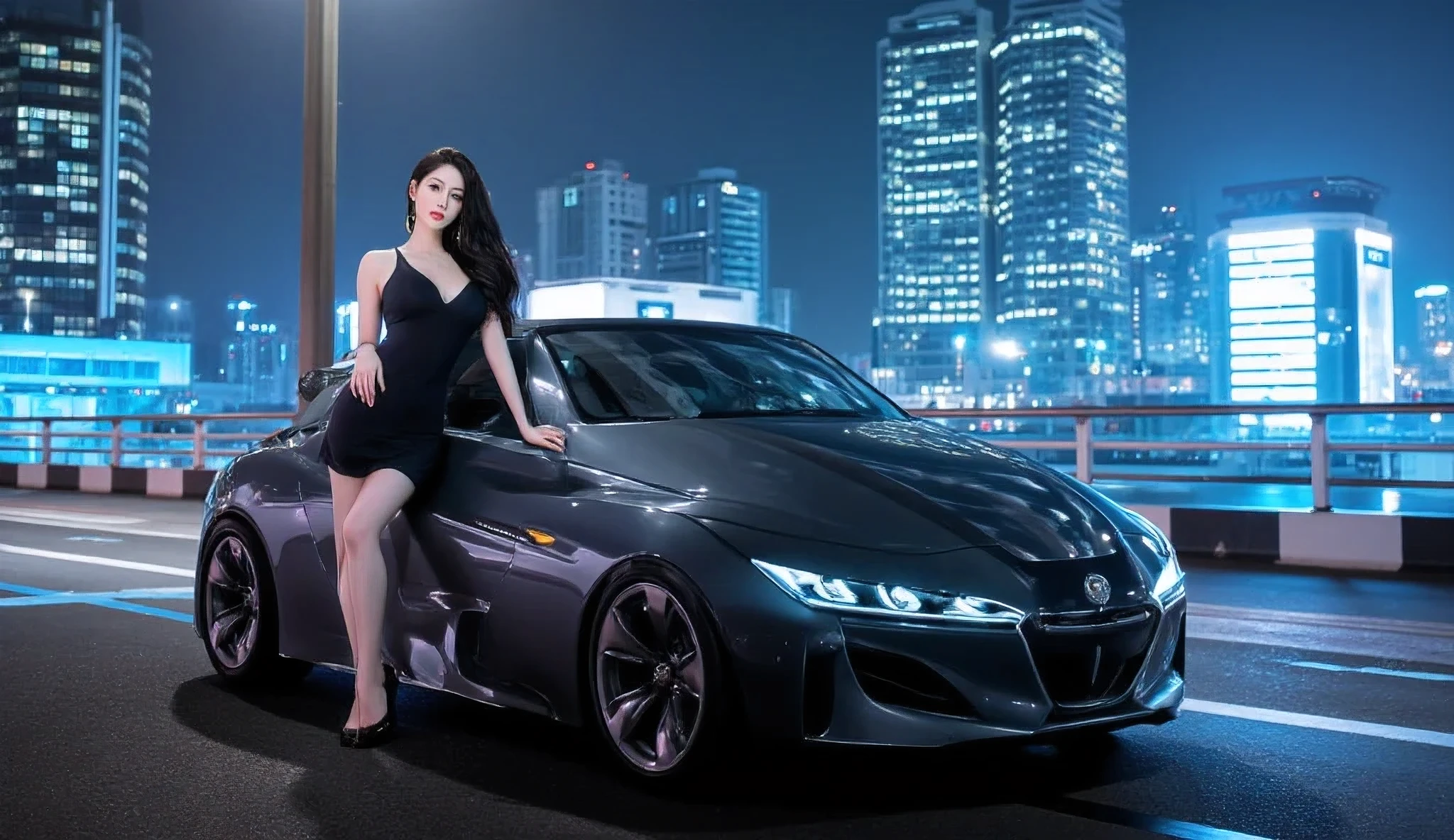 car and sexy japanese woman