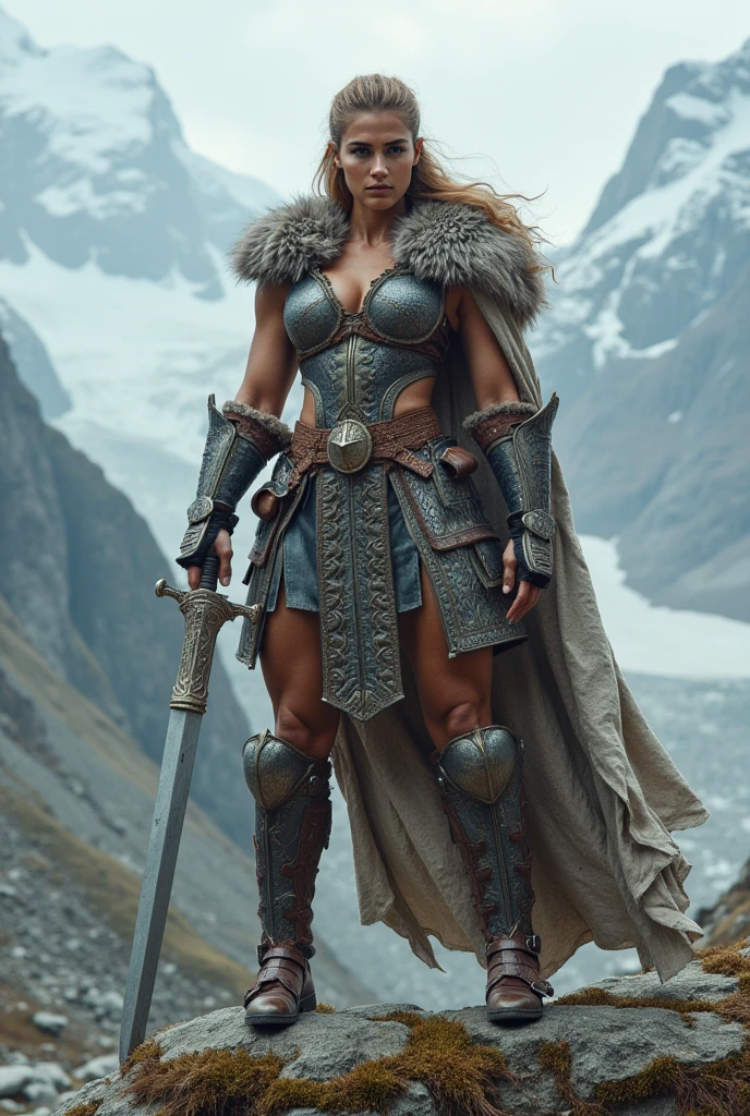 a photo of a fantasy barbarian druid woman in a forest wielding a glaive <lora:weight_slider_v1:0.5> <lora:muscle_slider_v1:1.5> <lora:gender_slider_v1:-1.0>