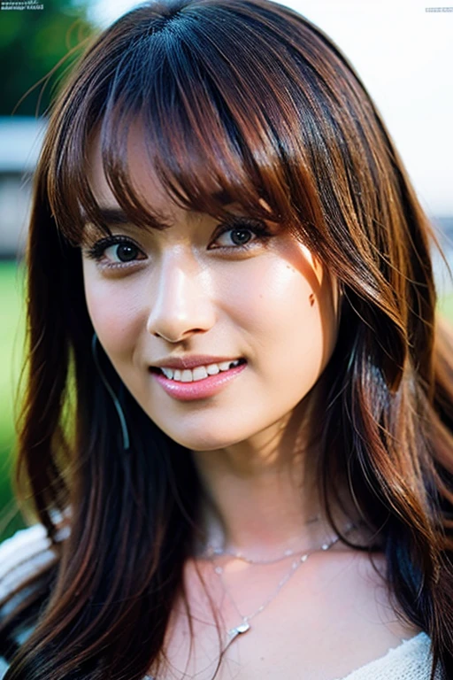 Highest quality, Realistically, Very detailed, About pubic hair, High resolution, 8k wallpaper, One beautiful woman, Pink wet lips, Light brown messy hair, Wearing a suit, shirt, White short skirt, Lock Focus, Perfect dynamic composition, Beautiful Eyes, Delicate hair, Detailed Realistically skin texture, smile, Close-up portrait, Model body type, On the open terrace of the cafe, Blurred Background, (Full Body Shot), Take photos from a distance, Random body orientation,Waterfall valley background、