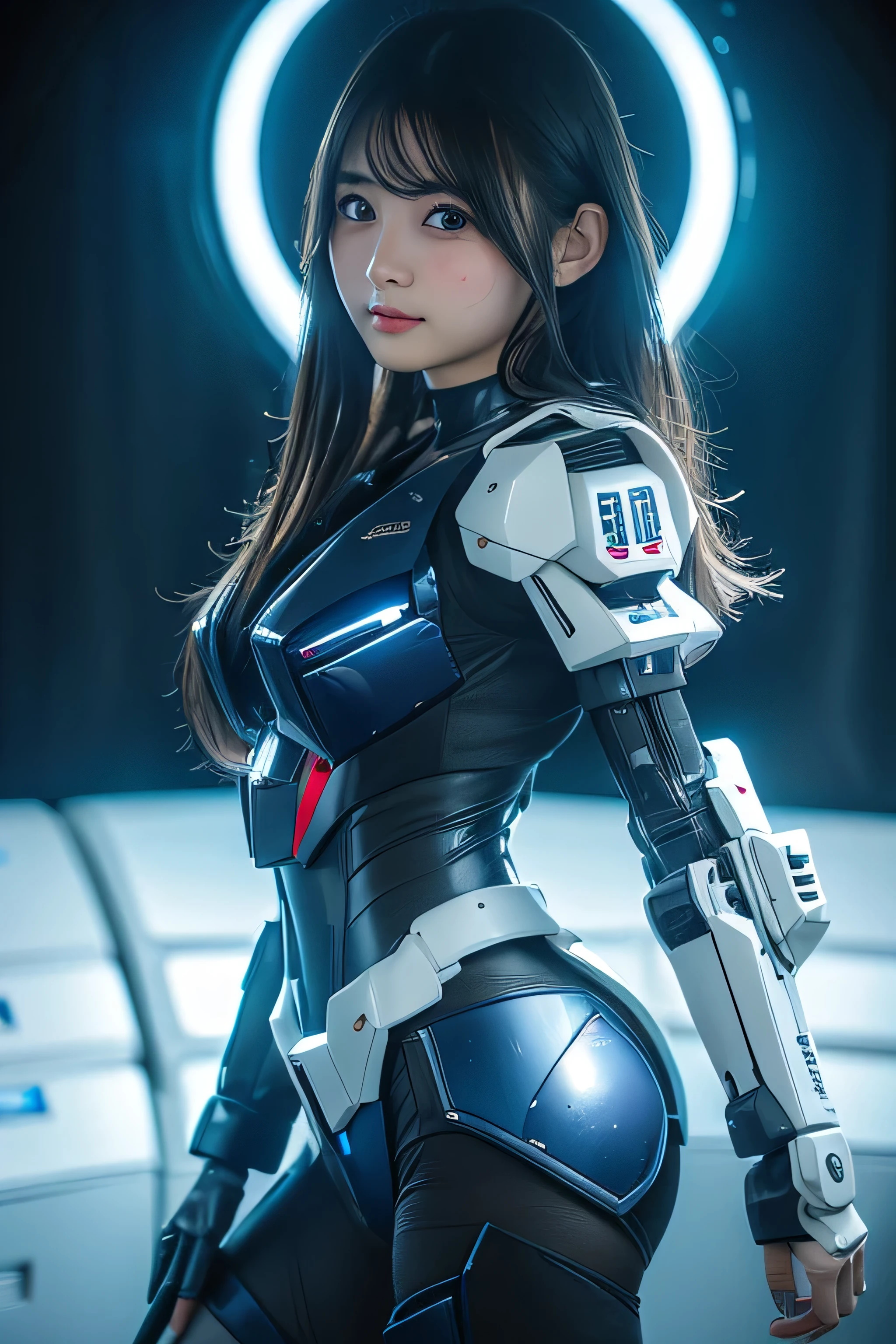 (masterpiece, 最high quality:1.2), 8K, Young and beautiful girl, Exquisite portrait of a beautiful and perfect woman, Textured skin, Super detailed, Attention to detail, high quality, 最high quality, High resolution, 1080P, Hard disk, beautiful,(Gundam),Beautiful cyborg woman,Mecha Cyborg Girl,Battle Mode,Girl with a mechanical body,She wears a futuristic Gundam mecha,Full Body Shot