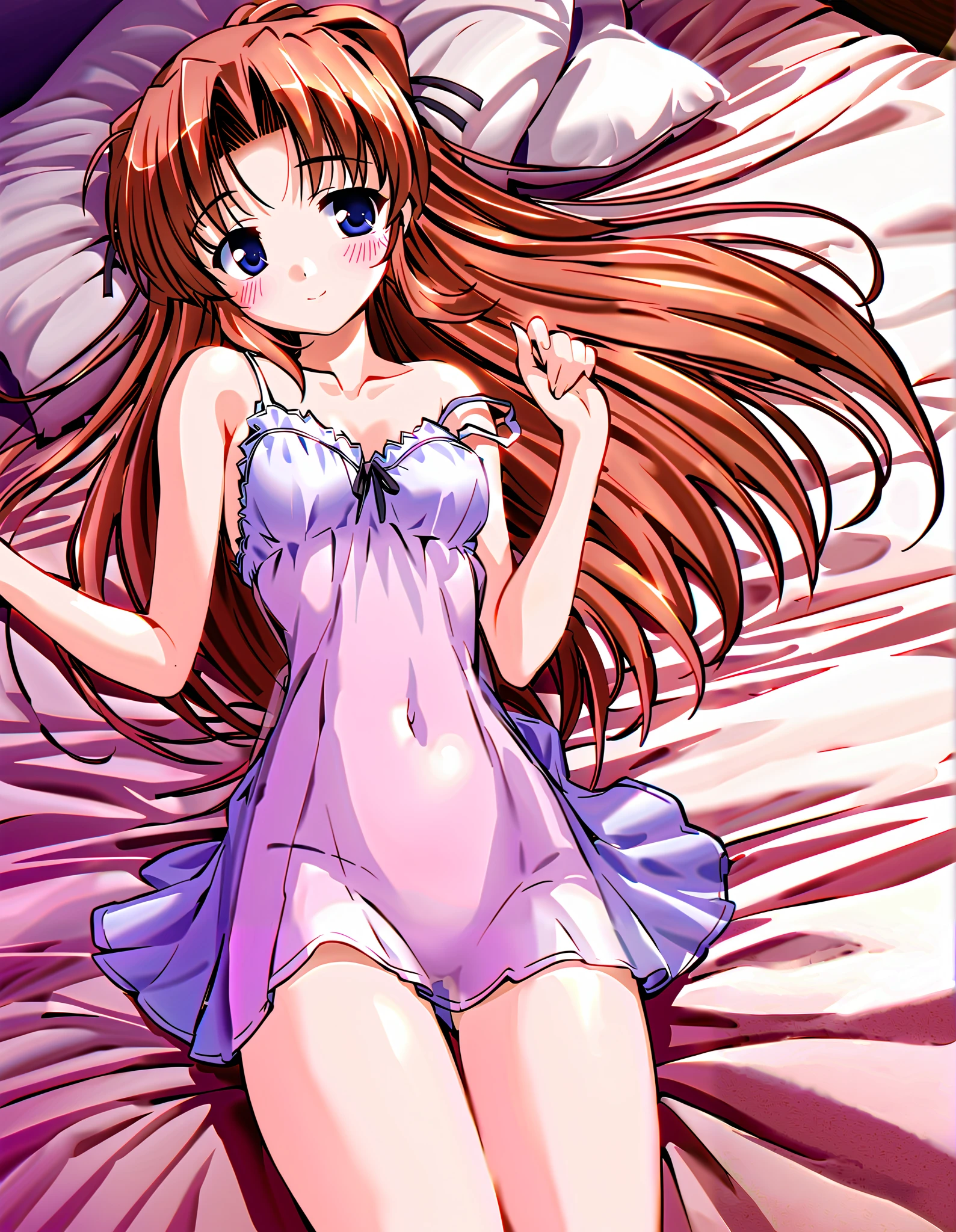 Anime girl , lying a bed , boy , fucking
